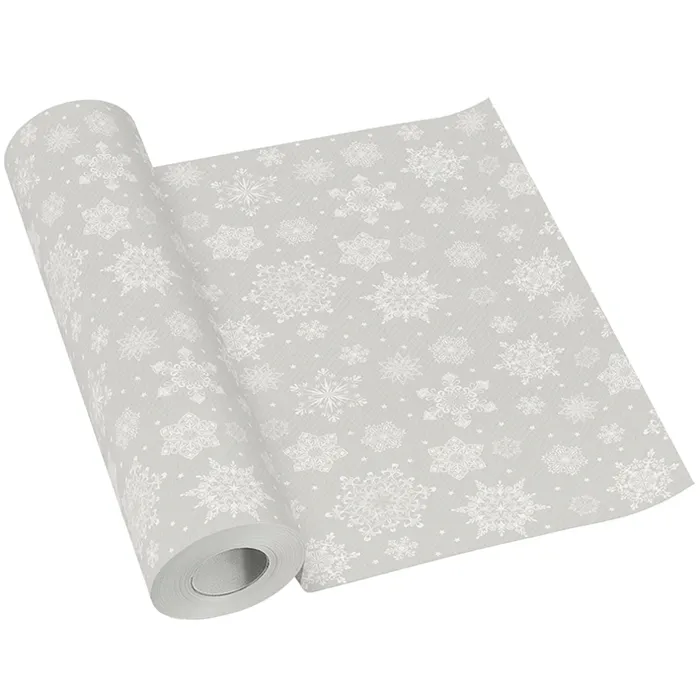 Główne zdjęcie produktu Středový pás PAW AIRLAID 40cm x 24m Snowflakes silver