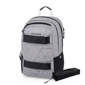 Plecak studencki + pokrowiec OXY Sport Grey Melange