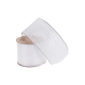 Wstążka dekoracyjna szerokość 63 mm - biała [1 szt.]