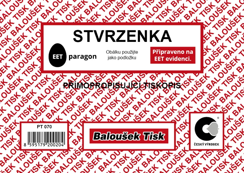 Główne zdjęcie produktu Stvrzenka A6 samopropis, 50 listů PT070