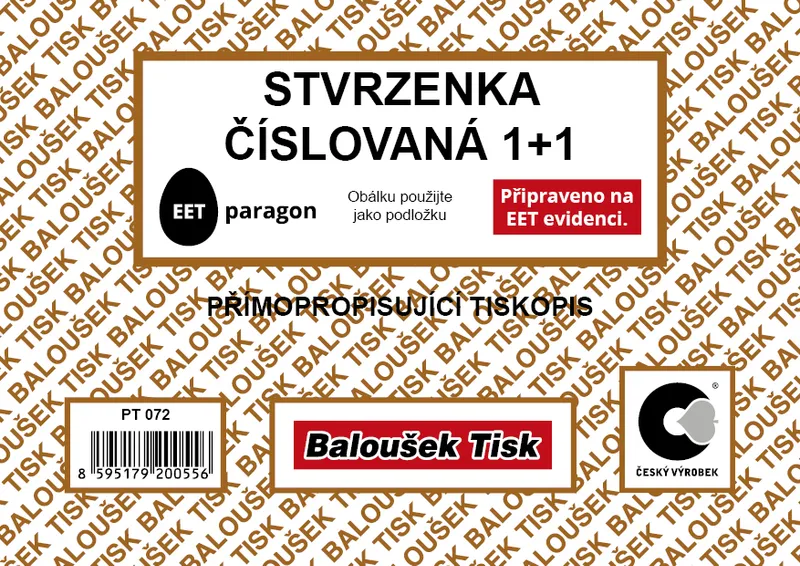 Główne zdjęcie produktu Stvrzenka A6 samopropis,číslovaná,50 listů PT072