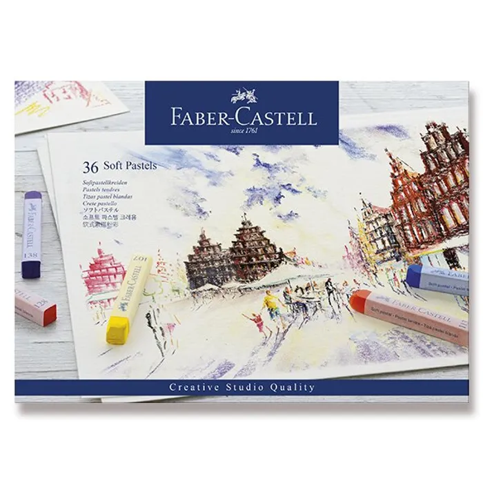 Główne zdjęcie produktu Suché křídy, pap.krabička 36ks  Faber Castell 128336