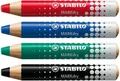 STABILO MARKsuchy marker na tablicę i flipchart - zestaw 4 szt. z temperówką i ściereczką
