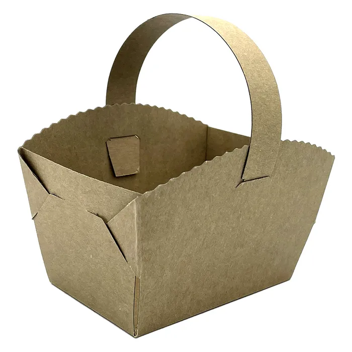 Główne zdjęcie produktu Svatební košíčky s ouškem KRAFT 9 x 6 x 7 cm [50 ks]