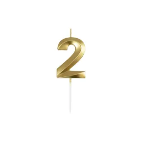 Świeczka cyfra 2 – złota