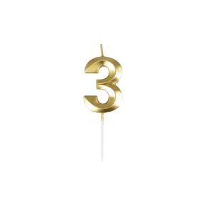 Świeczka cyfra 3 – złota