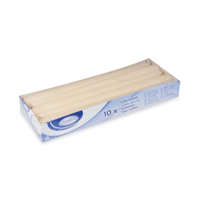 Główne zdjęcie produktu Svíčka kónická 245 mm béžová [10 ks]