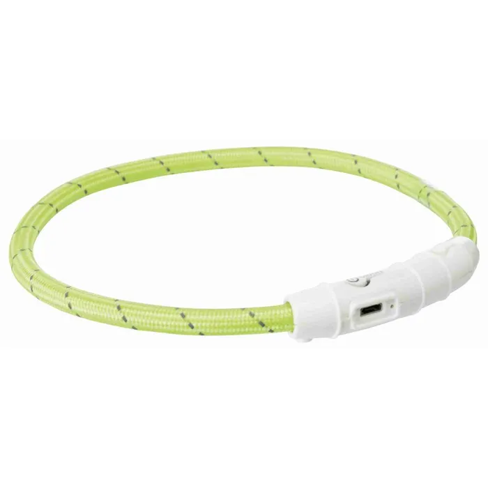 Główne zdjęcie produktu Svítící kroužek USB na krk, zelená L-XL: 65 cm/ o 7 mm