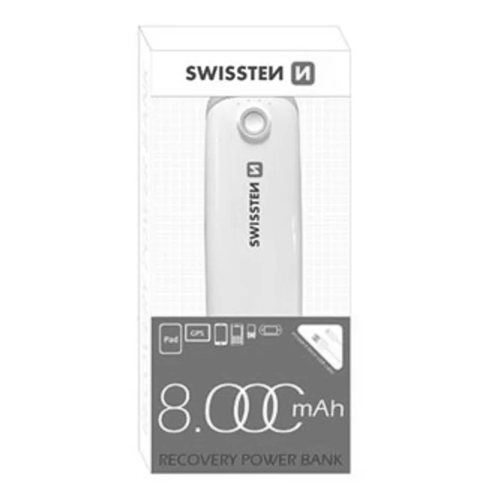 Główne zdjęcie produktu SWISSTEN, Power Bank, Li-Ion, 5V, 8000mAh, nabíjení mobilních telefonů aj., 22014100, 1xk