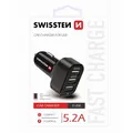 Ładowarka samochodowa SWISSTEN 26W, 3 porty, USB-A