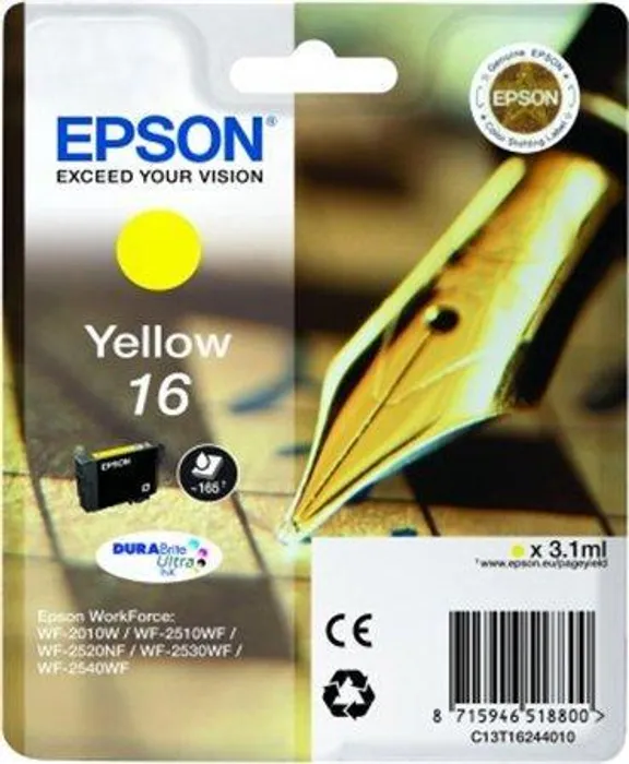 Główne zdjęcie produktu T16244010 Inkoustová cart. pro tiskárnu Workforce WF2540WF, EPSON žlutá, 3,1ml