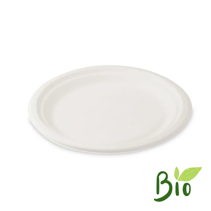 Główne zdjęcie produktu Talíř kulatý BIO cukrová třtina průměr 22 cm [50 ks]