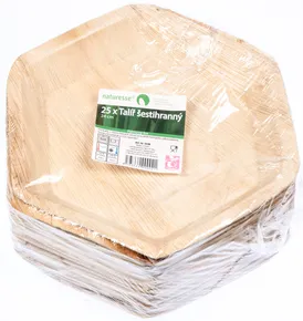 Naturesse talerzyk z liści palmowych sześciokątny 24cm [25szt]