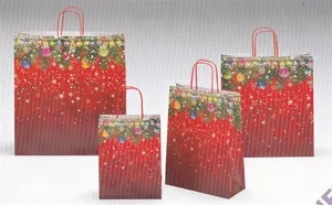 Taška dárková vánoční 22x10x29 cm červená girlanda