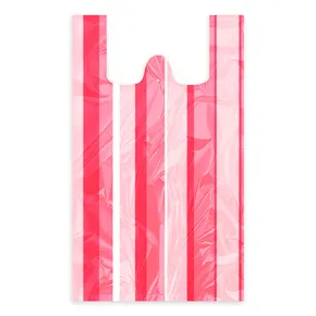 Reklamówka (HDPE) w paski 30+14 x 50 cm `10kg` [100 szt]