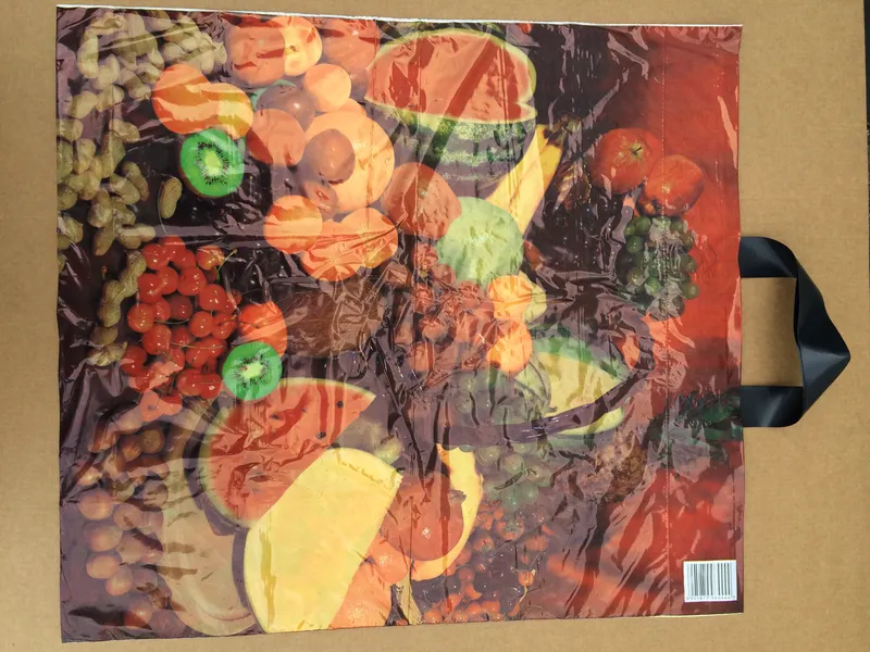 Główne zdjęcie produktu Taška igelitová LDPE foto ucho 46x50+5 cm - ovoce
