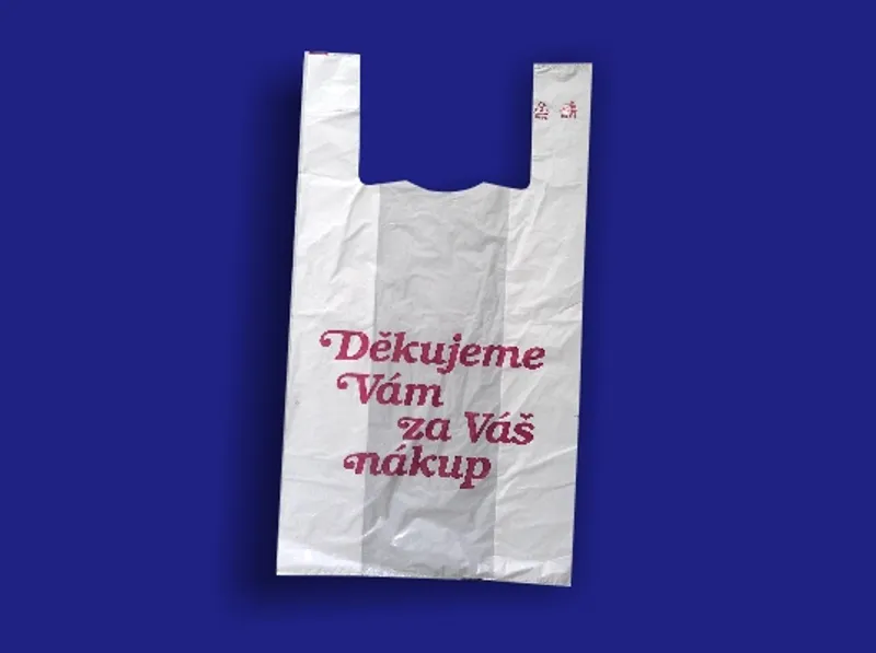 Główne zdjęcie produktu Taška mikrotenová 10kg "DĚKUJEME" extra silná [200 ks]