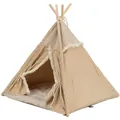 Tipi BOHO z poduszką, 55 x 65 x 44 cm, bawełna, beż