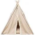 Następne zdjęcie produktu Tipi BOHO z poduszką, 55 x 65 x 44 cm, bawełna, beż