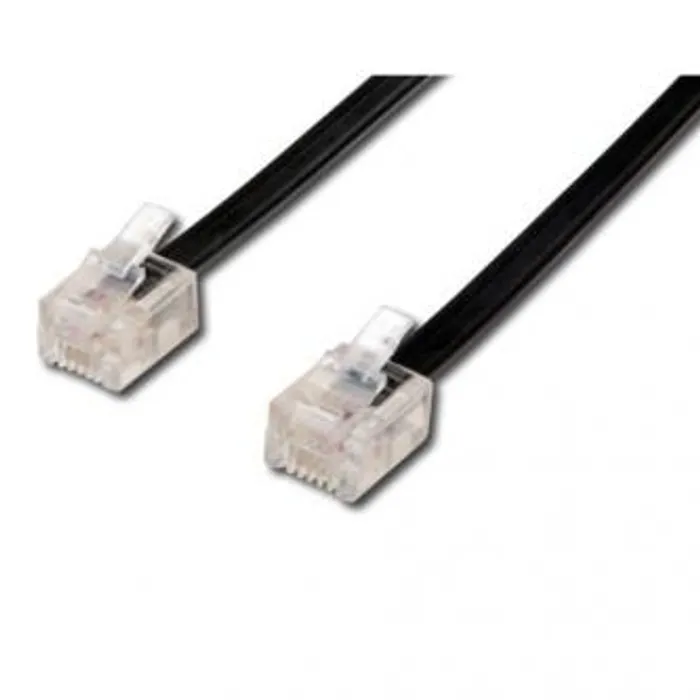 Główne zdjęcie produktu Telefonní kabel, RJ11 M-10m, černý, pro ADSL modem, economy