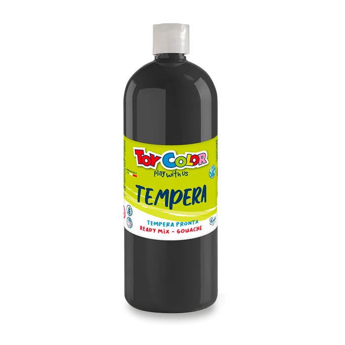 Główne zdjęcie produktu Temperová barva PASUTO Toy Color černá 1000 ml