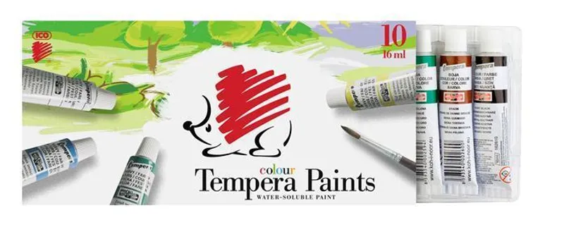 Główne zdjęcie produktu Temperové barvy, 10ks, ICO "Ježek", různé barvy