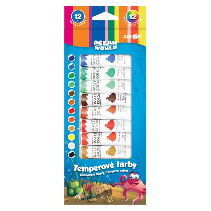 Główne zdjęcie produktu Temperové barvy 12 ml - 12 ks
