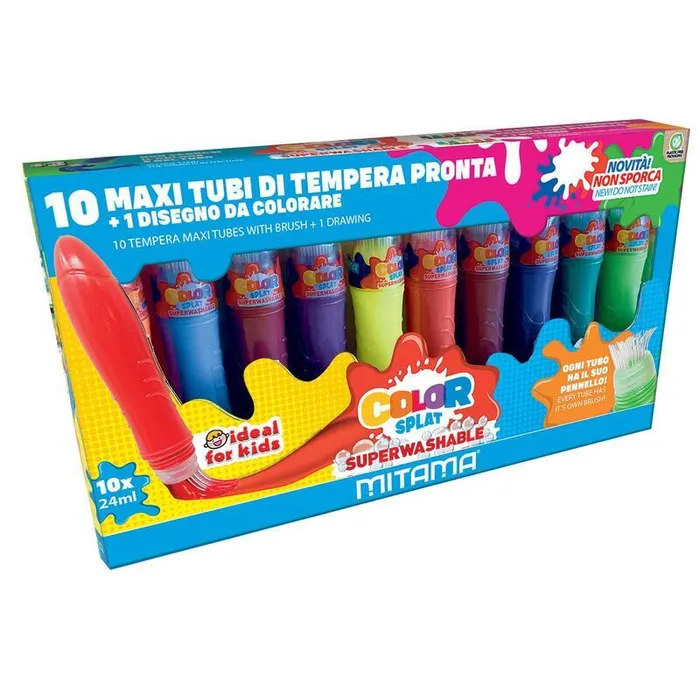 Główne zdjęcie produktu Temperové barvy, sada 10 barev, tuba se štětcem, MITAMA 62864