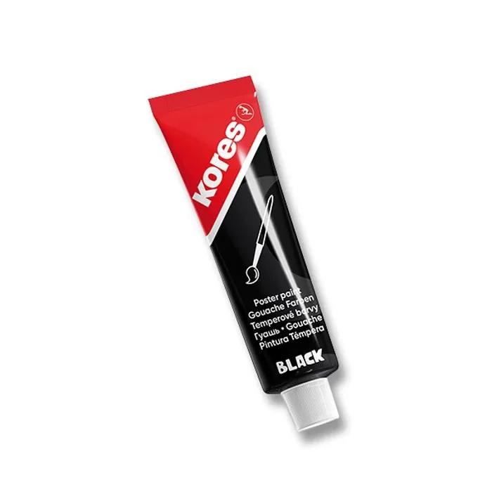 Główne zdjęcie produktu Tempery v tubě Kores Temperas 12 ml,černá