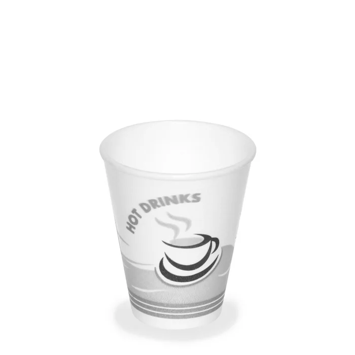 Główne zdjęcie produktu Termo-kelímek s potiskem "HOT DRINKS" 200 ml [50 ks] - polystyrenový