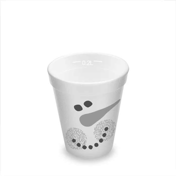 Główne zdjęcie produktu Termo-kelímek Sněhulák z pěnového PS 0,2 l (průměr 80 mm) [25 ks] - polystyrénový