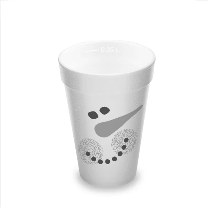 Główne zdjęcie produktu Termo-kelímek Sněhulák z pěnového PS 0,25 l (průměr 80 mm) [20 ks] - polystyrénový