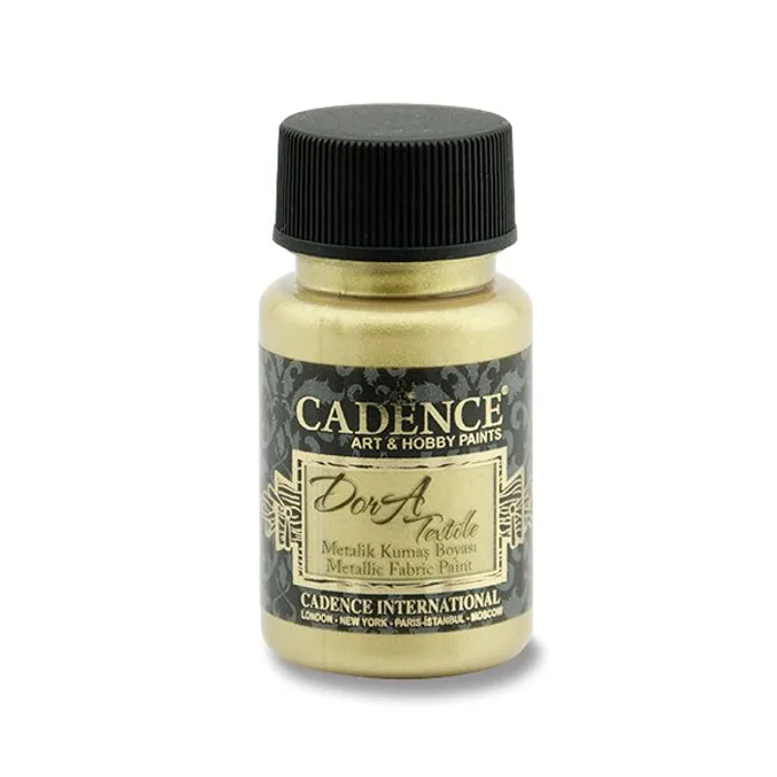 Główne zdjęcie produktu Textilní barva Cadence Dora Textile, met. bílé zlato, 50 ml
