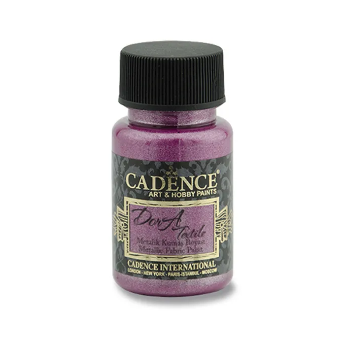 Główne zdjęcie produktu Textilní barva Cadence Dora Textile, met. fuchsiová, 50 ml