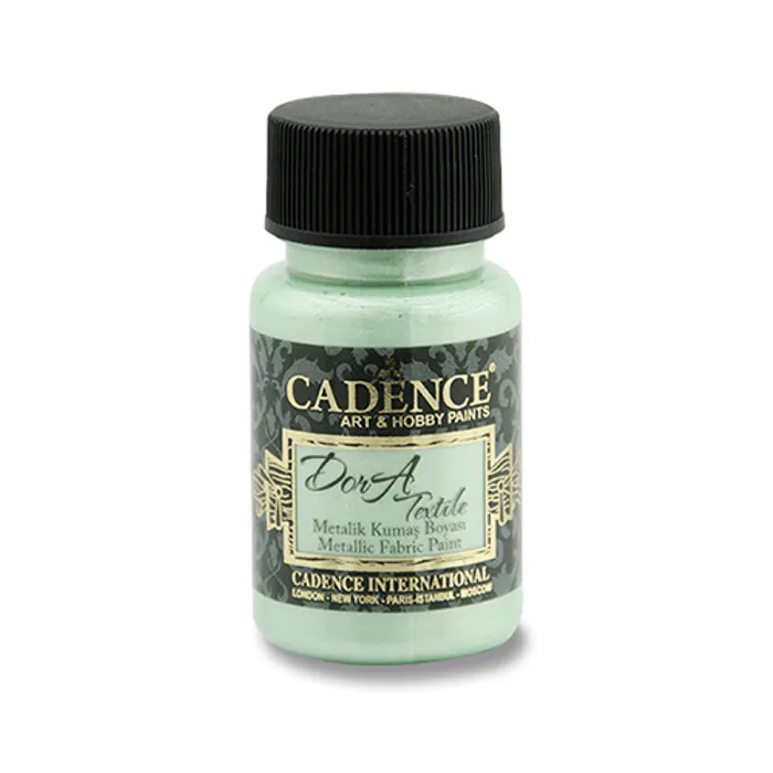 Główne zdjęcie produktu Textilní barva Cadence Dora Textile, met. mátová, 50 ml