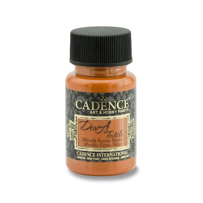 Główne zdjęcie produktu Textilní barva Cadence Dora Textile, met. oranžová, 50 ml