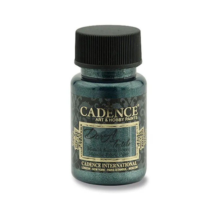Główne zdjęcie produktu Textilní barva Cadence Dora Textile, met. petrolejová, 50 ml