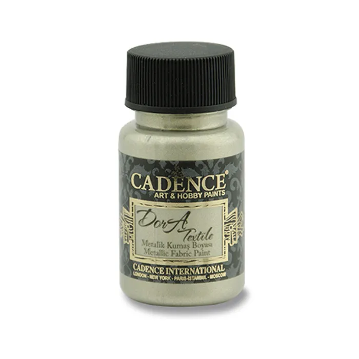 Główne zdjęcie produktu Textilní barva Cadence Dora Textile, met. platinová, 50 ml