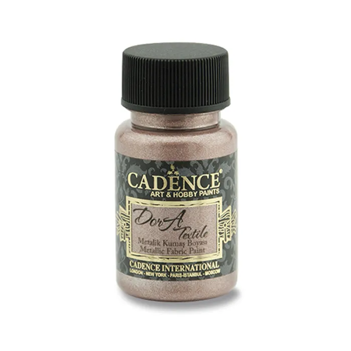 Główne zdjęcie produktu Textilní barva Cadence Dora Textile, met. starorůžová, 50 ml