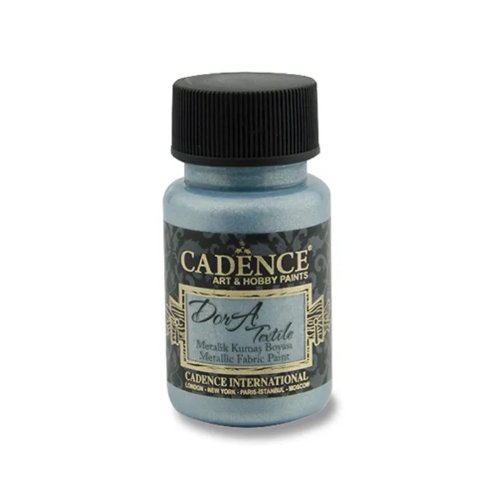 Główne zdjęcie produktu Textilní barva Cadence Dora Textile, met. sv. modrá, 50 ml