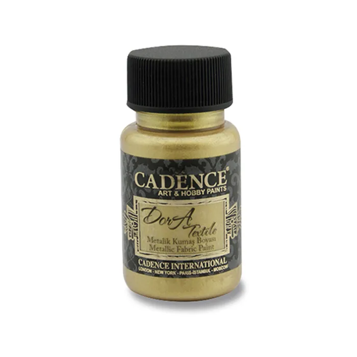 Główne zdjęcie produktu Textilní barva Cadence Dora Textile, met. sytá zlatá, 50 ml