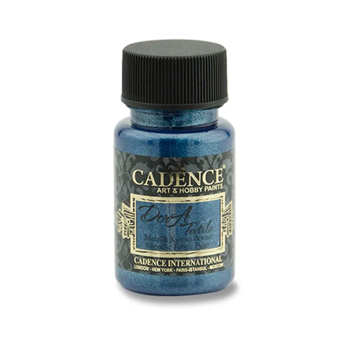 Główne zdjęcie produktu Textilní barva Cadence Dora Textile, met. tm. modrá, 50 ml