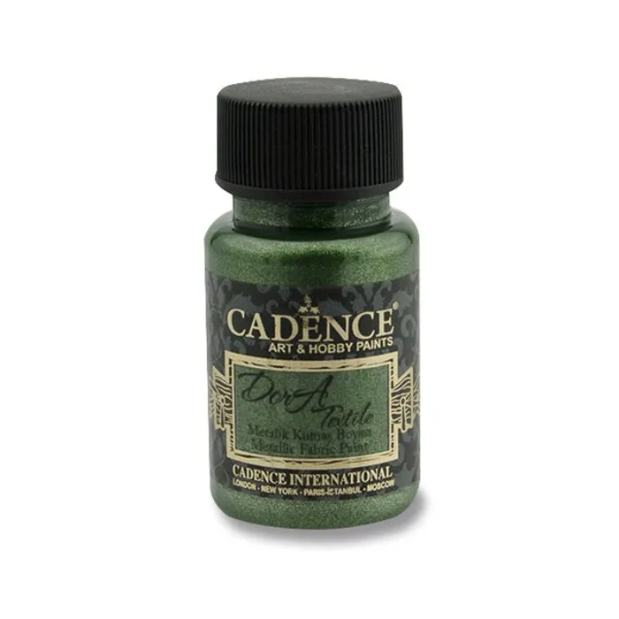 Główne zdjęcie produktu Textilní barva Cadence Dora Textile, met. zelená, 50 ml