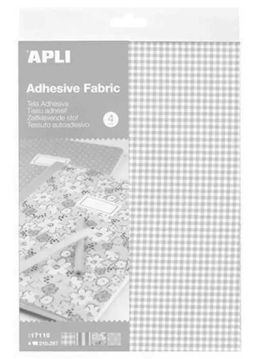 Główne zdjęcie produktu Textilní listy "Adhesive fabric", mix vzorů, 4ks, samolepící, 210x297 mm, APLI