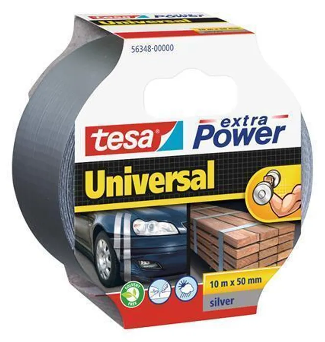 Główne zdjęcie produktu Textilní páska "extra Power 56348", stříbrná, 50 mm x 10 m, univerzální, TESA