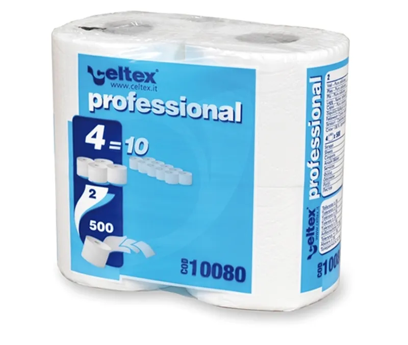 Główne zdjęcie produktu Toaletní papír CELTEX Professionál 2 vrstvý 500 útržků [4 ks]