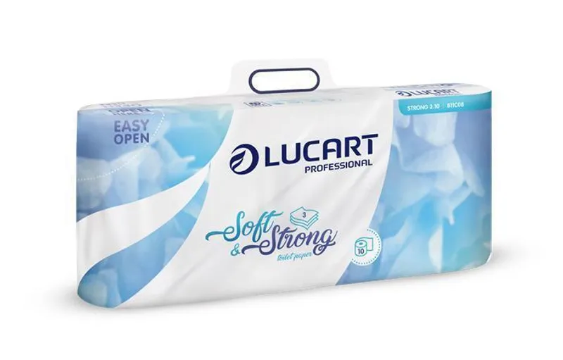 Główne zdjęcie produktu Toaletní papír "Soft and Strong", bílá, třívrstvý, malé role, 10 rolí, LUCART