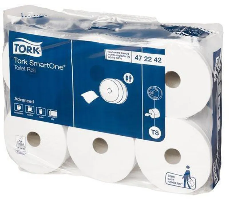 Główne zdjęcie produktu Toaletní papír TORK 472242 SmartOne se středovým odvíjením 2 vrstvy T8 [6 ks]