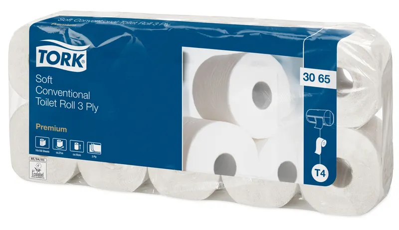Główne zdjęcie produktu Toaletní papír TORK univerzal 10ks 3-vrst 20,7m