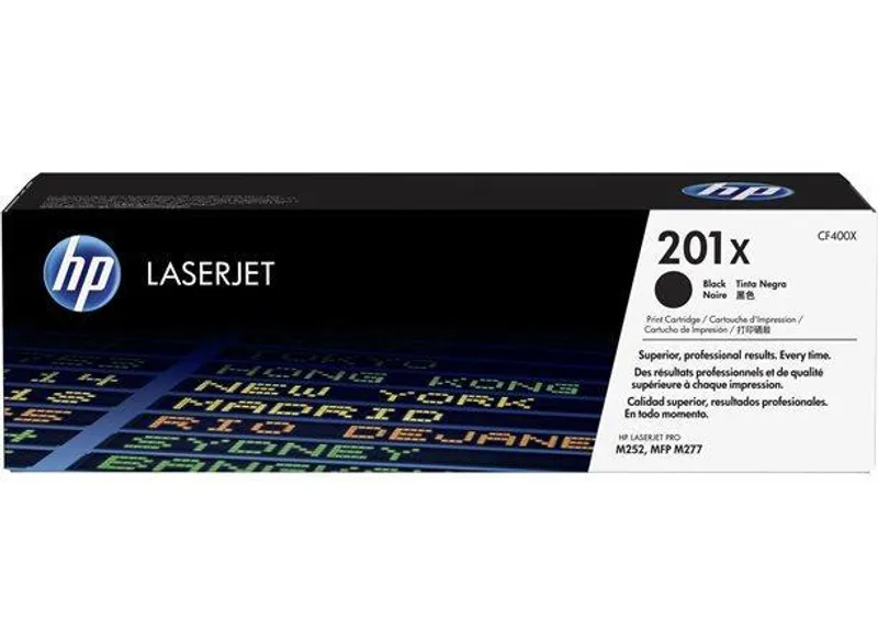 Główne zdjęcie produktu Toner HP 201X, do tiskárny Color LaserJet Pro M252, M277, černá, 2,8k , HP